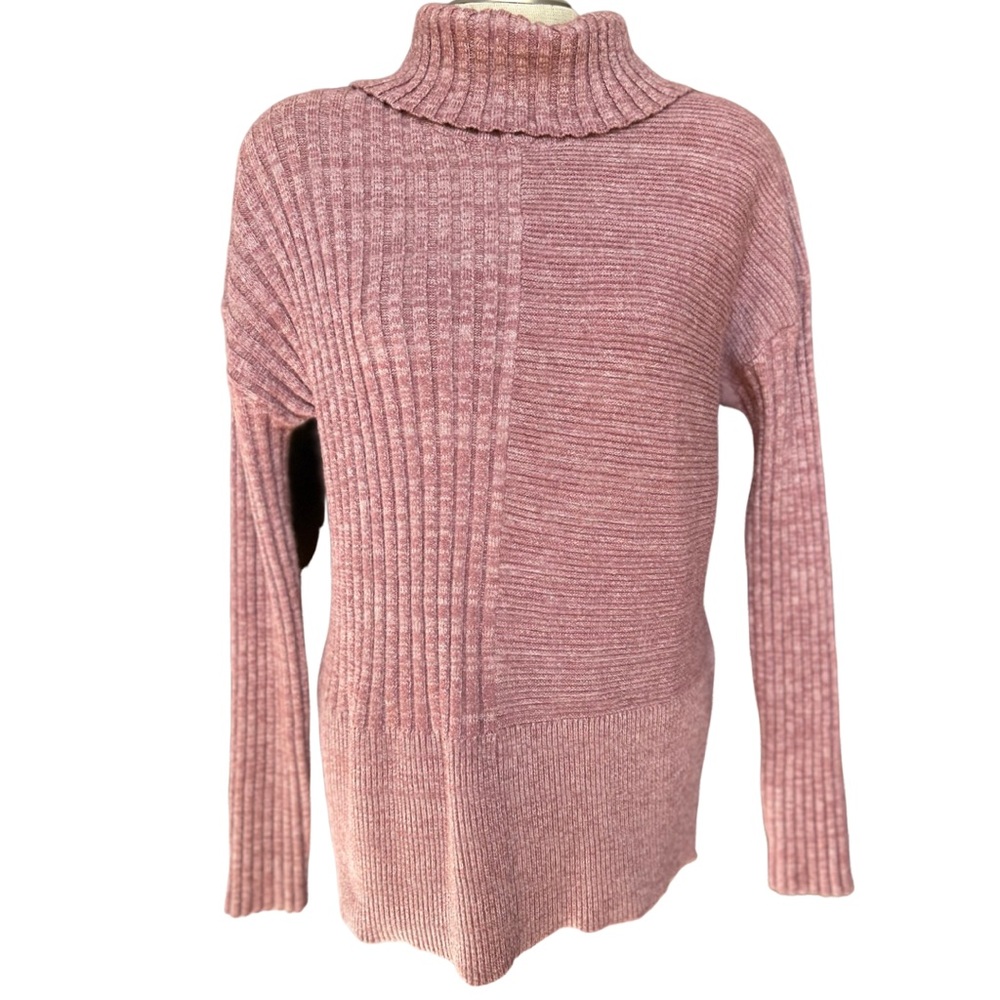 Turtleneck Sweater, Soft Mauve Ribbed Sweater, My… - image 1